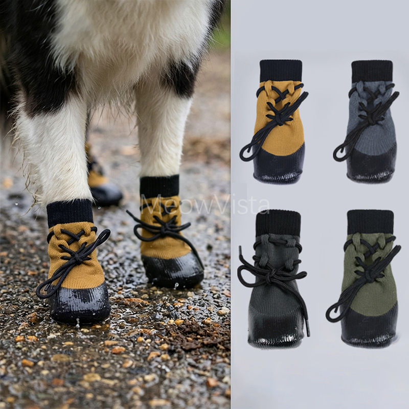 Dog Booties Paw Protector - Chaussures imperméables pour chien d'extérieur avec