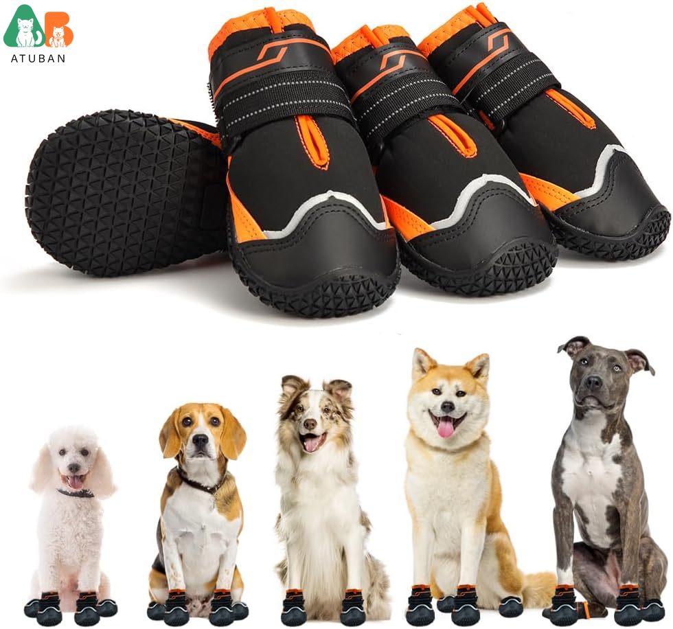 Dog Booties Paw Protector - ATUBAN-Chaussures coordonnantes pour chiens, bottes et