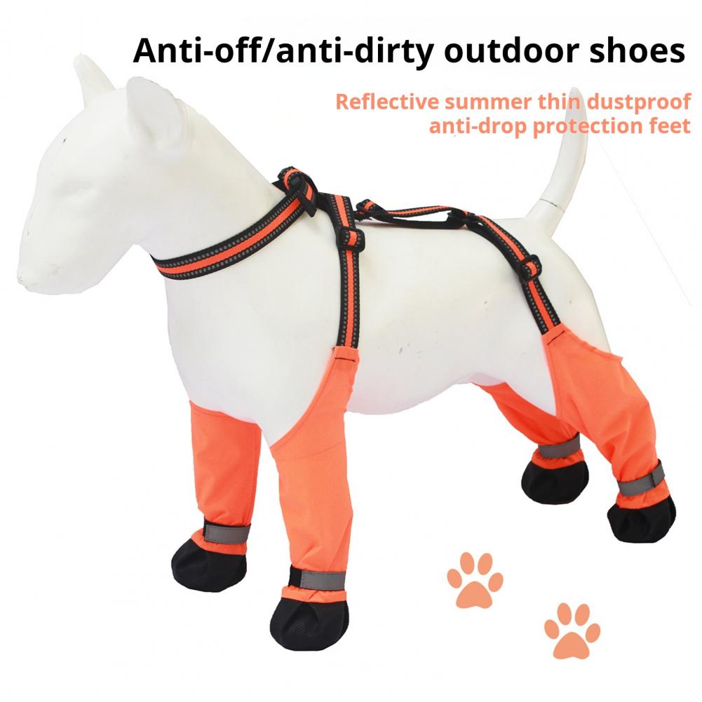 Dog Booties Paw Protector - Bottes à Bretelles pour Chien Antidérapantes,