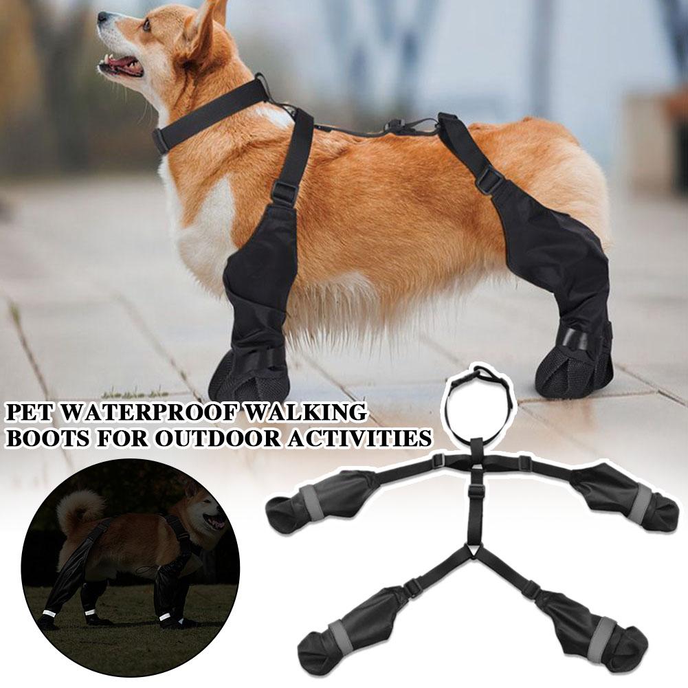 Dog Booties Paw Protector - Bottes à bretelles pour chien, chaussures