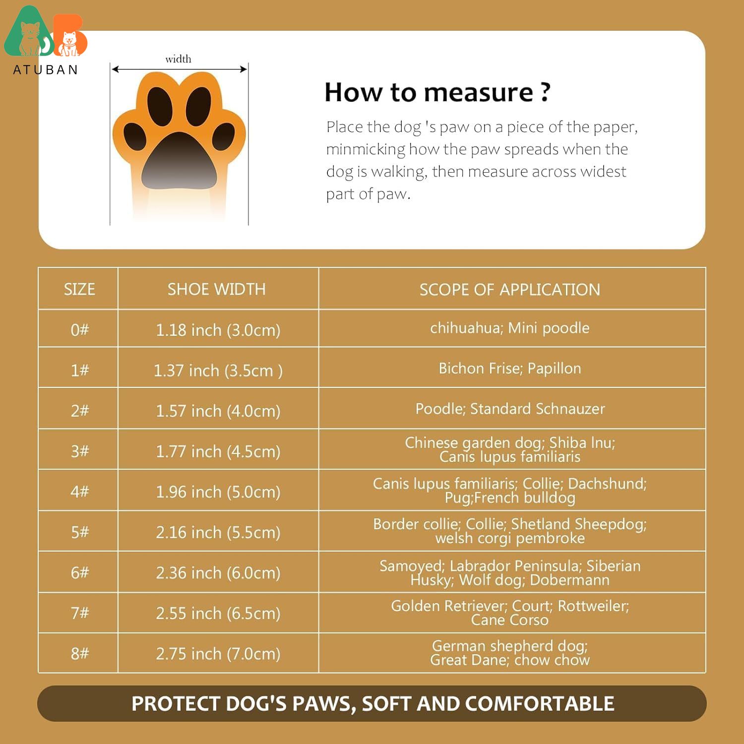 ATUBAN-Chaussures coordonnante - Dog Booties Paw Protector avis et prix