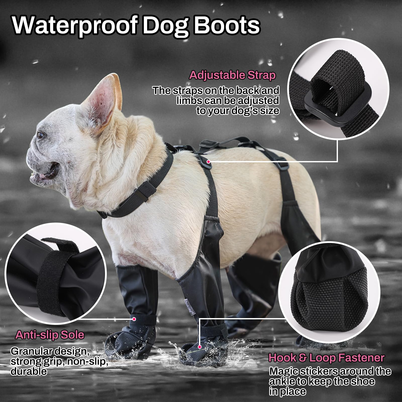 Bottes à Bretelles Imperméable - Dog Booties Paw Protector avis et prix