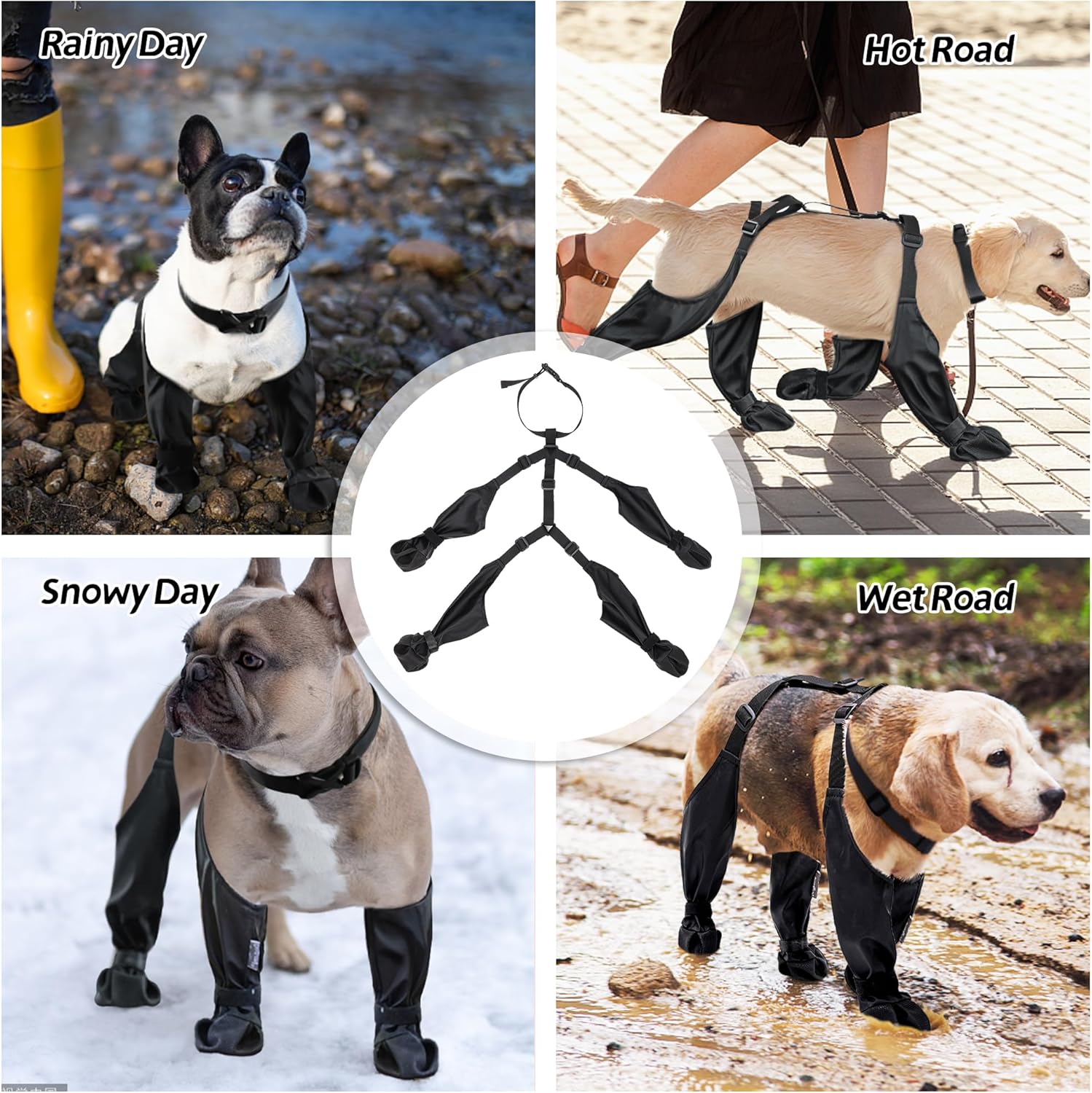 Bottes à Bretelles Imperméable - Dog Booties Paw Protector avis et prix